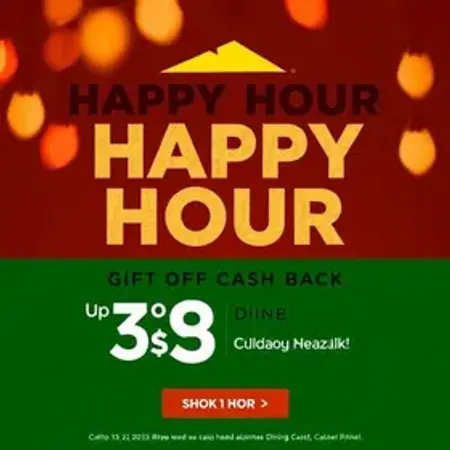 Partiu happy hour! Compre créditos do Outback com 15% de cashback